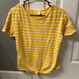 Yellow and white striped t shirt